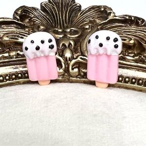 Kawaii Pink Ice Cream Bar Stud Earrings
